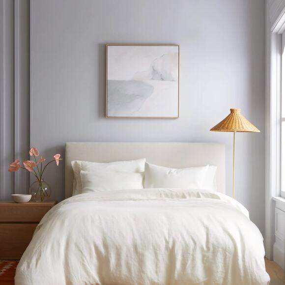 Quince European Linen Duvet Cover Set Ivory Size King/CalKing - Picture 4 of 16